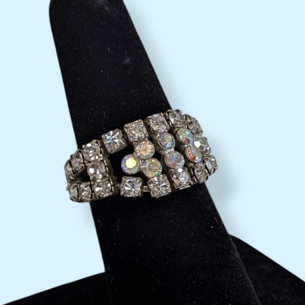 (3/$20) Rhinestone & AB Stone Stretch Ring